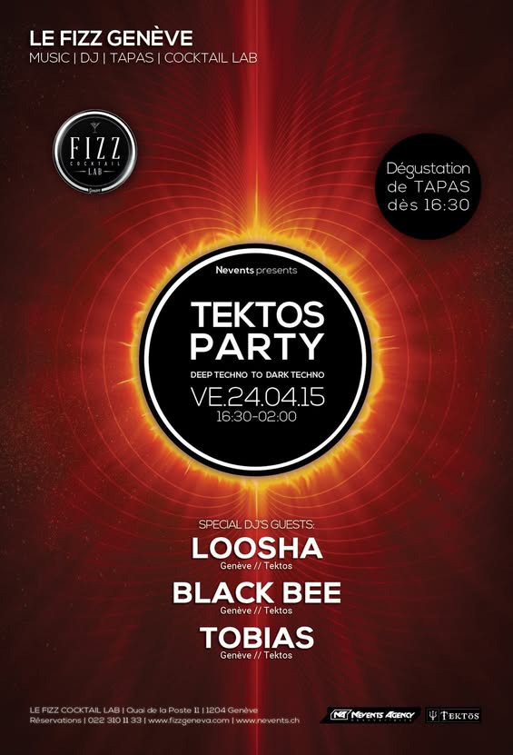 Flyer Tektos Party du 24 avril 2015