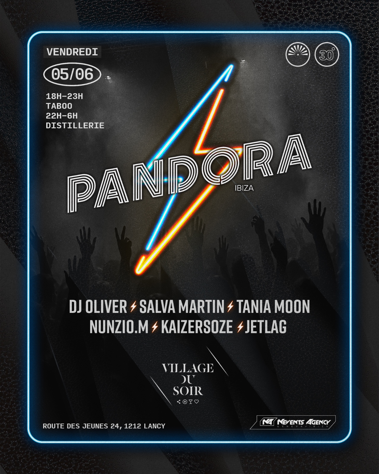 Affiche Pandora Ibiza au Village du Soir