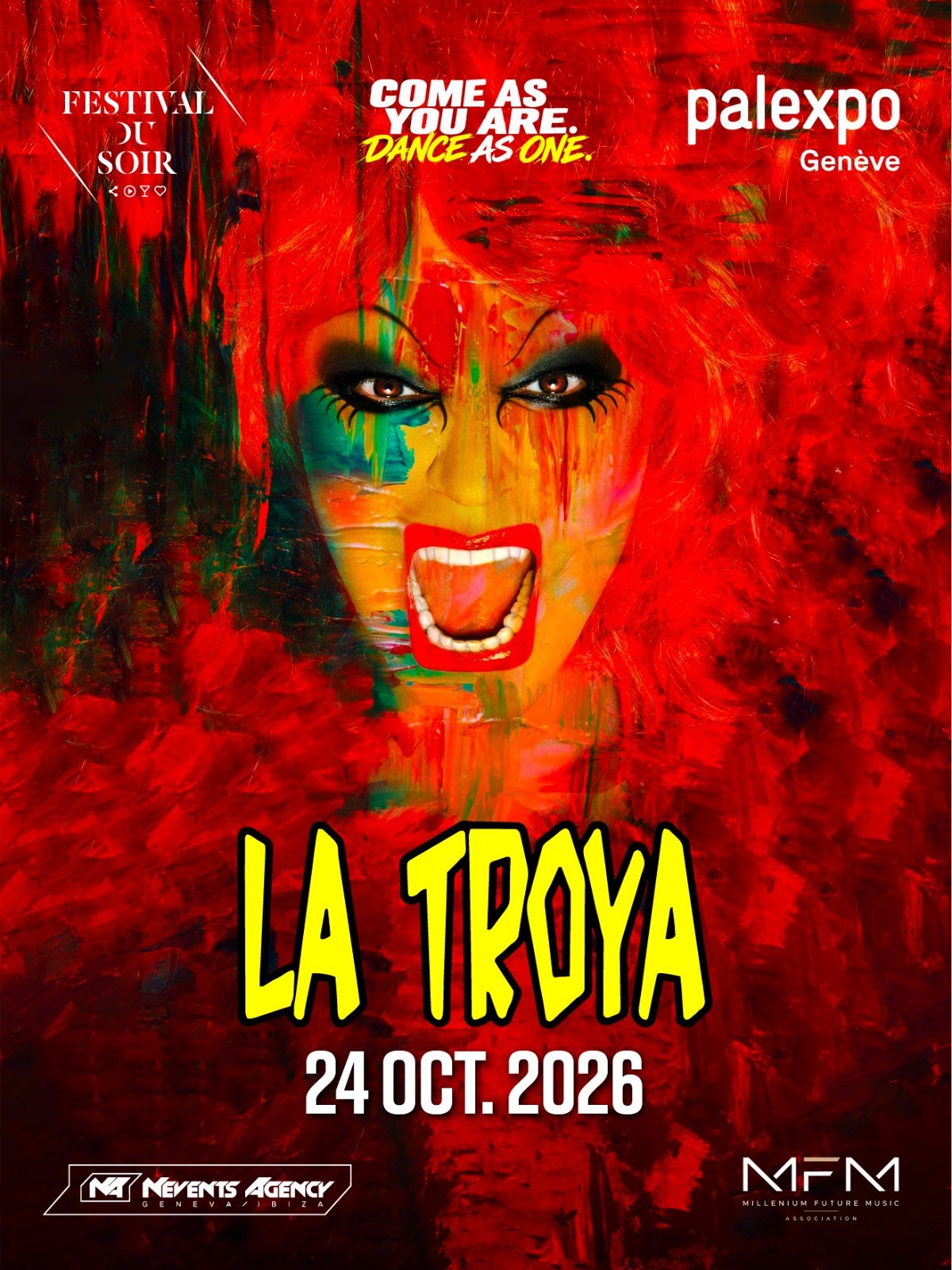 Affiche officielle La Troya, le 24 octobre 2026 au Festival du Soir à Palexpo Genève