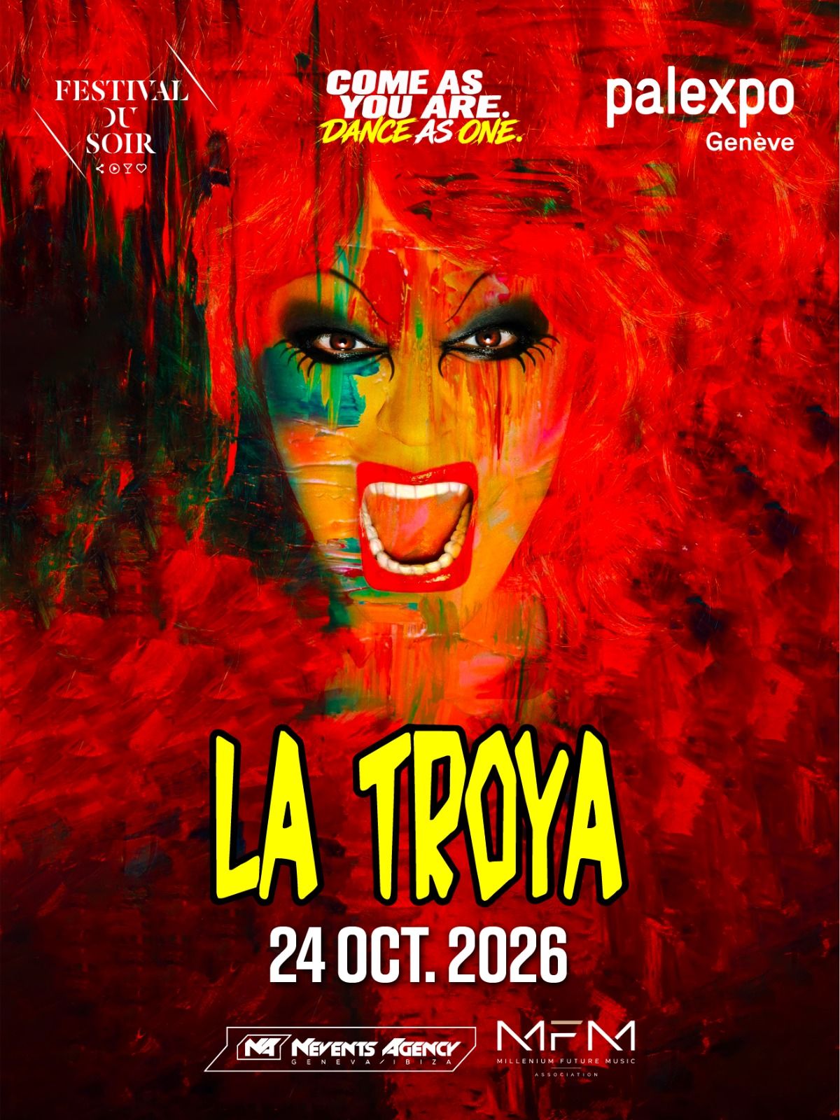 Affiche officielle La Troya, le 24 octobre 2026 au Festival du Soir à Palexpo Genève